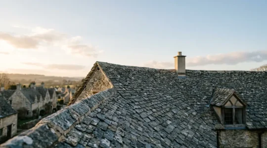 Toiture traditionnelle avec matériaux de couverture adaptés au style architectural régional