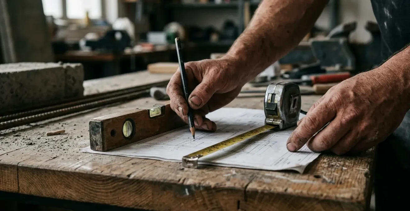 Évaluation pratique de compétences techniques d'un candidat dans le secteur du BTP lors d'un test de recrutement
