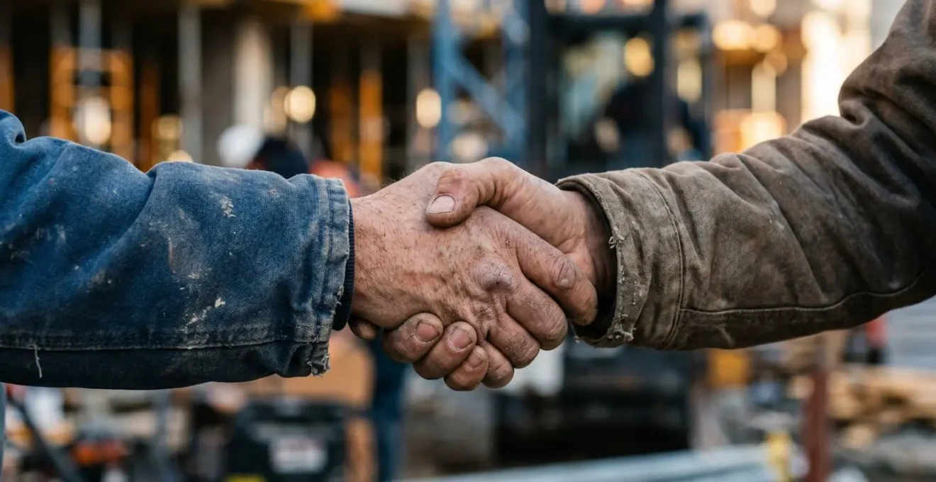 Représentation métaphorique du réseau professionnel et des connexions humaines dans le secteur du bâtiment
