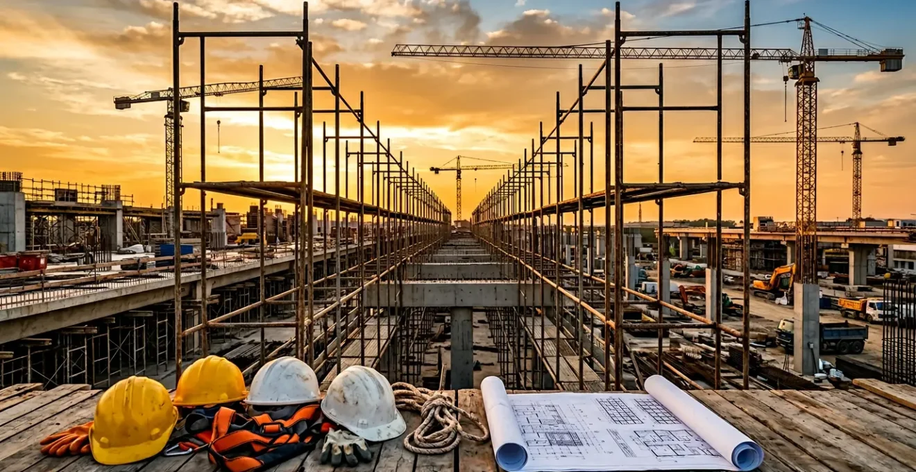 Vue d'ensemble conceptuelle représentant la stratégie et la gestion financière dans le secteur de l'intérim BTP