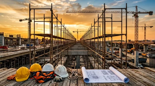 Vue d'ensemble conceptuelle représentant la stratégie et la gestion financière dans le secteur de l'intérim BTP